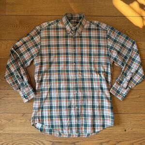 Turrau Mens Button Down Plaid Shirt SZ S Spain Cotton Fall Quality Casual